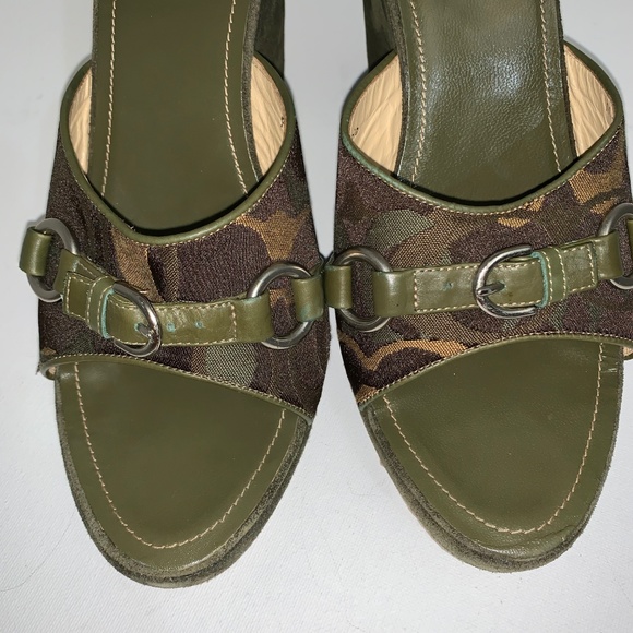 💯Vintage Coach Fall Wedge Sandals - Picture 6 of 8